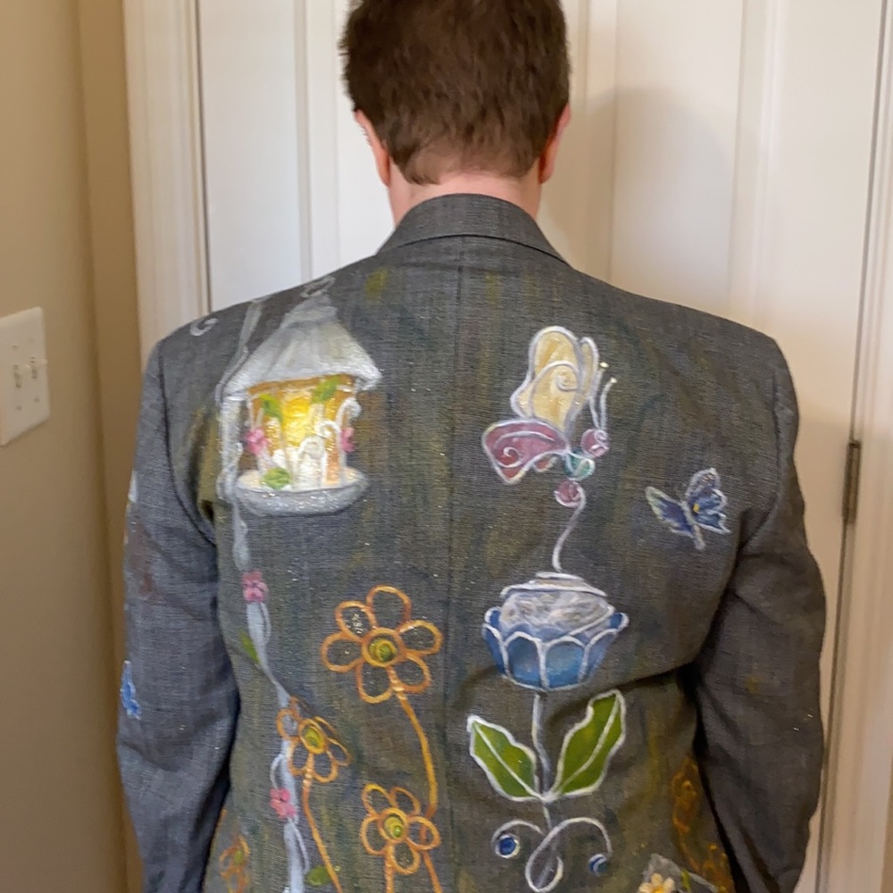 Large Hand Painted Unique Jacket - image 1